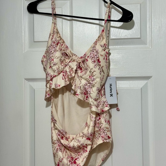 Hurley new swimsuit pink floral size L - Picture 3 of 4